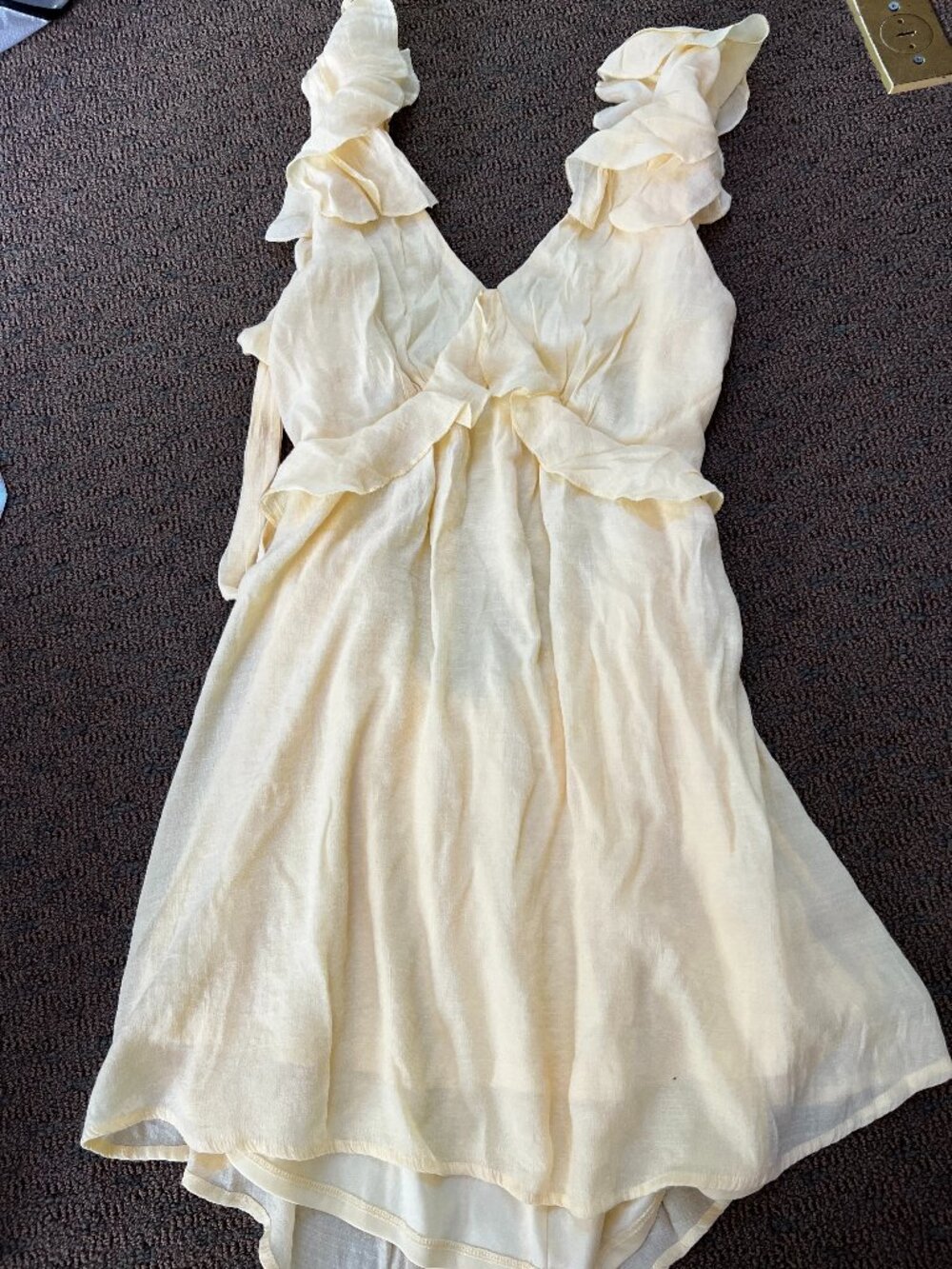 light yellow Francesca's ruffle mini dress